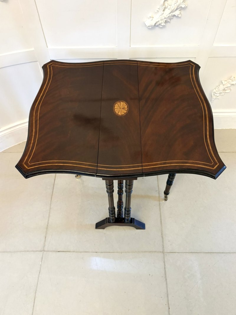 Antique Mahogany Sutherland Occasional Table with Satinwood Inlay - Image 8